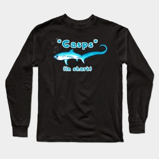 Surprised Thresher Shark Gasps Long Sleeve T-Shirt